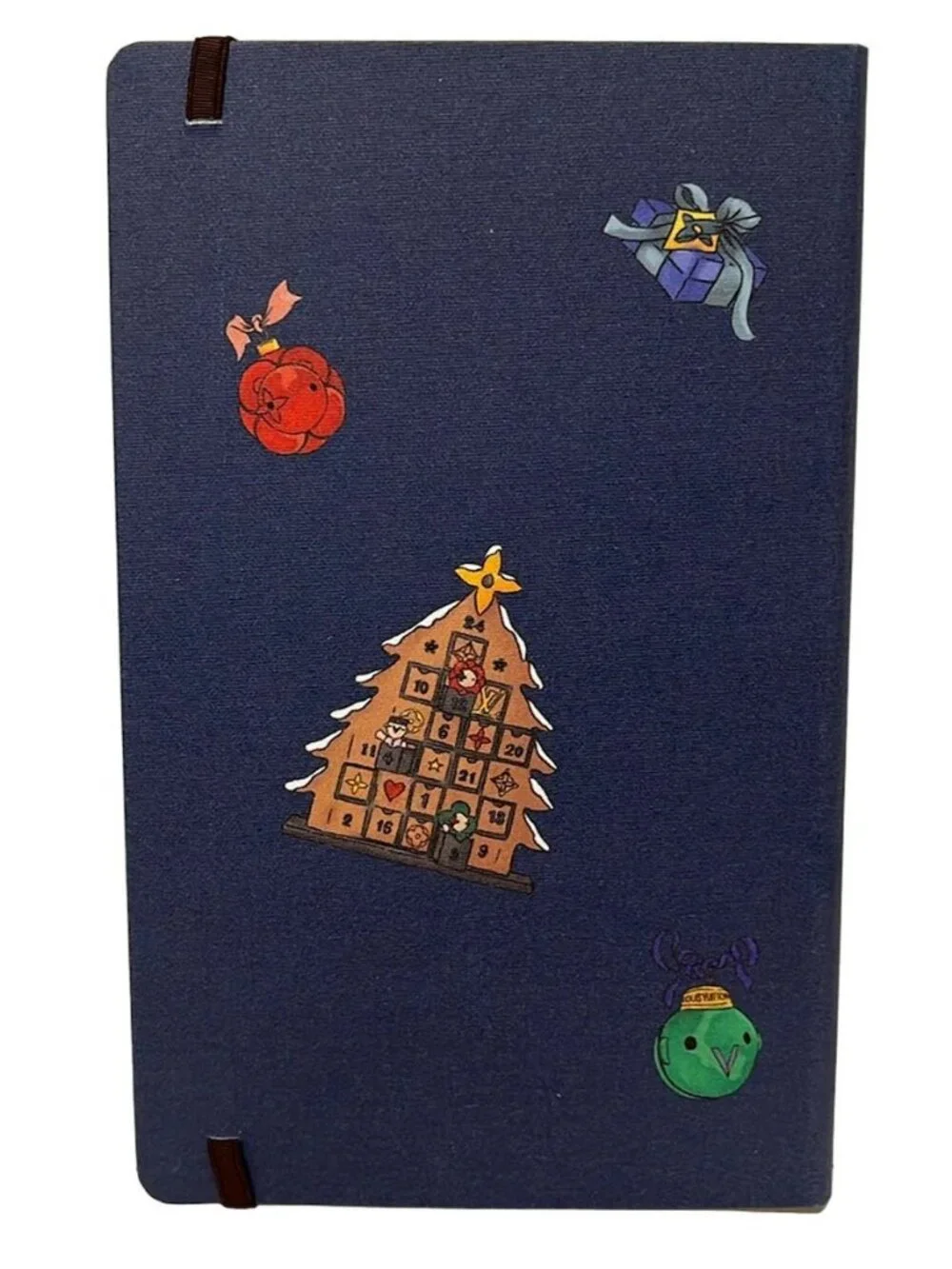 LOUIS VUITTON Notebook MM Jane & Sticker G11463 Navy Beige Multi Vivienne